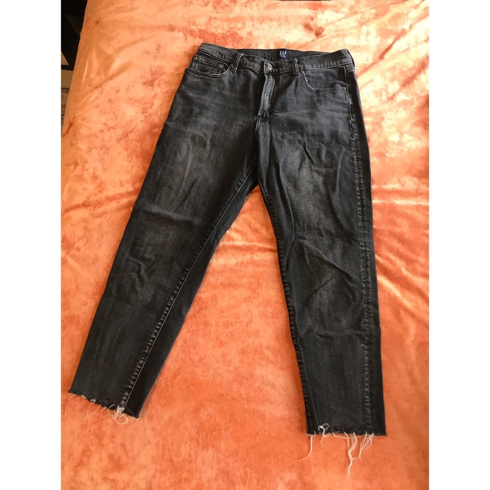 Gap grey-wash “girlfriend” jeans